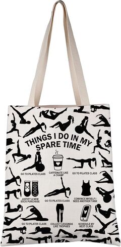 VAMSII Pilates Teacher Appreciation Gift Pilates Time Tote Bag Pilates Instructor Handbag Pilates Merch in Saudi Arabia
