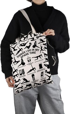 VAMSII Pilates Teacher Appreciation Gift Pilates Time Tote Bag Pilates Instructor Handbag Pilates Merch in Saudi Arabia