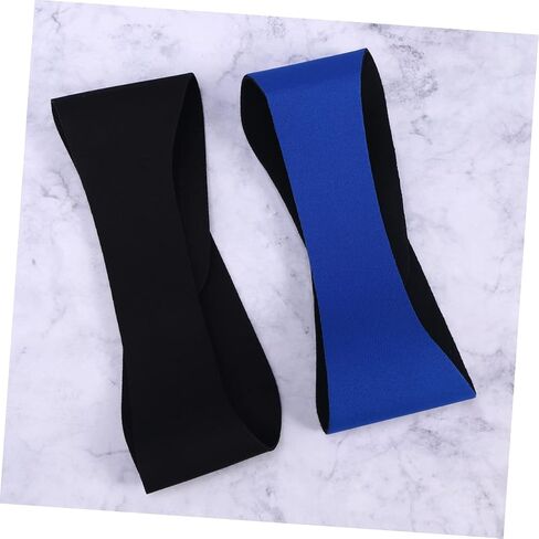Vicasky 2pcs قابلة للتعديل مقاوم للماء عقال السباحة للأطفال والبالغين حجم الشعر المرن للغطس واليوغا الأسود والأزرق الداكن in Kuwait