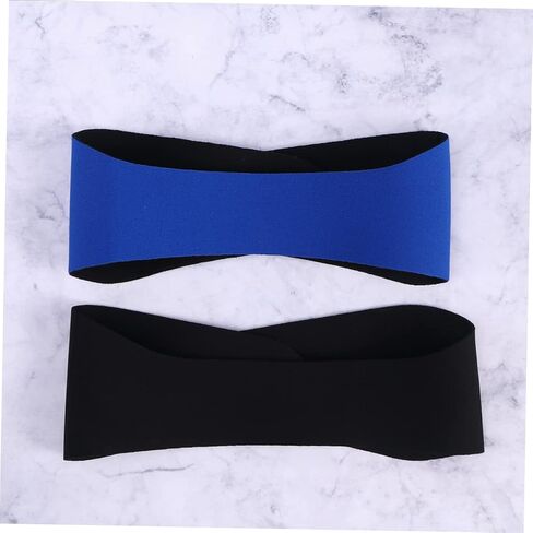 Vicasky 2pcs قابلة للتعديل مقاوم للماء عقال السباحة للأطفال والبالغين حجم الشعر المرن للغطس واليوغا الأسود والأزرق الداكن in Kuwait