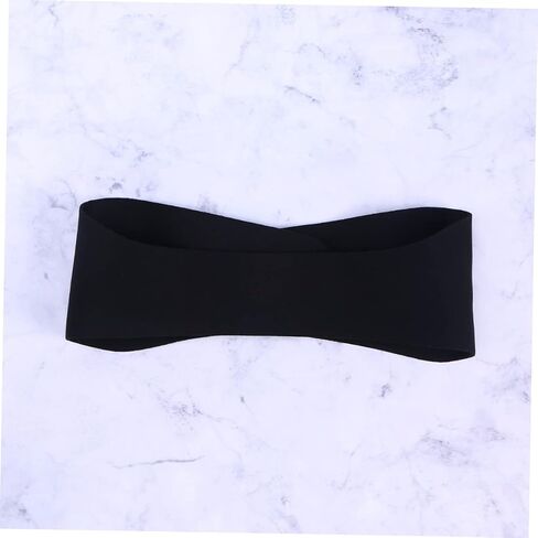 Waterproof Swimming Ear Band Adjustable Headband for Kids and Adults Soft Silicone Hair Protection for Bathing and Diving Black in Saudi Arabia