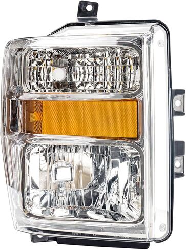 PHILTOP Headlight Assembly, Chrome Headlights Replacement Compatible with 2008-2010 Ford F250 F350 F450 Super Duty Amber Reflector Clear Lens Color in Saudi Arabia