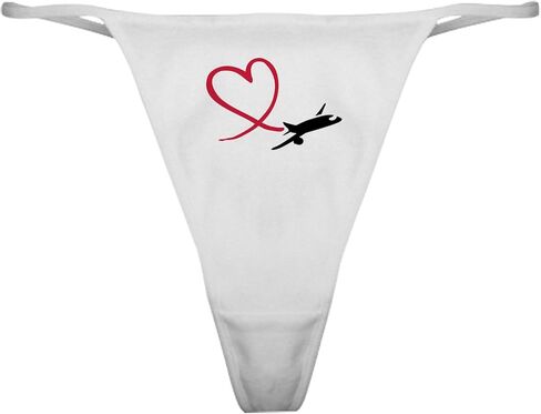 Cafepress Airplane Red Heart Classic Thong Intonder ، سراويل داخلية للسيدات in Kuwait