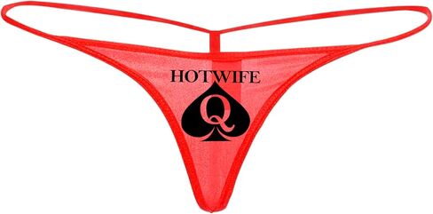 QOS Red Hotwife - Queen of Punspades Logo G -String Thong Tanga (كبير/Xlarge) in Saudi Arabia