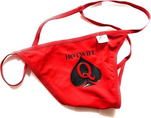 QOS Red Hotwife - Queen of Punspades Logo G -String Thong Tanga (كبير/Xlarge) in Saudi Arabia