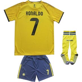 LeenBD 2023/2024 NASSR الرياض Al #7 للأطفال المنزل لكرة القدم جيرسي قمصان كرة القدم فوتبول الجوارب مجموعة أحجام الشباب in Kuwait