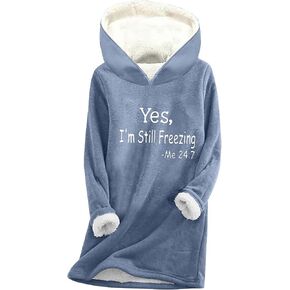 Yes I'm Still Frezzing Me 24:7 Hoodies Womens Sherpa Lined Fleece Sweatshirt Winter Warm Fuzzy Pullover Loungewear in Kuwait