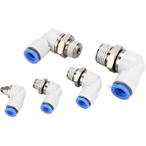 موصلات دوارة مهوودية تنحني من خلال تركيب الدوران 360 درجة دوران ذكور الخيط M5 1/4 1/2 مفصل خرطوم 6/8/10 مم موصل الكوع (اللون: 6-01 ، الحجم: NRL) in Kuwait