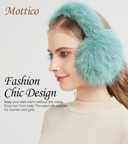 Winter Ear muffs for Women Girls, Fluffy Ear Warmer with Thick Faux Ear Covers, Foldable for Convenience! in Saudi Arabia