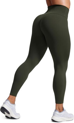 CRZ Yoga Secretsculpt Womens Butterlift Scrunch بعقب تمرين طماق 25 " - لا يوجد سروال يوجا مخصر في أمامي غنيمة غنيمة in Saudi Arabia