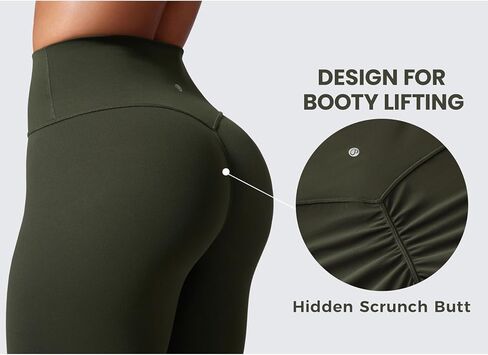 CRZ Yoga Secretsculpt Womens Butterlift Scrunch بعقب تمرين طماق 25 " - لا يوجد سروال يوجا مخصر في أمامي غنيمة غنيمة in Saudi Arabia