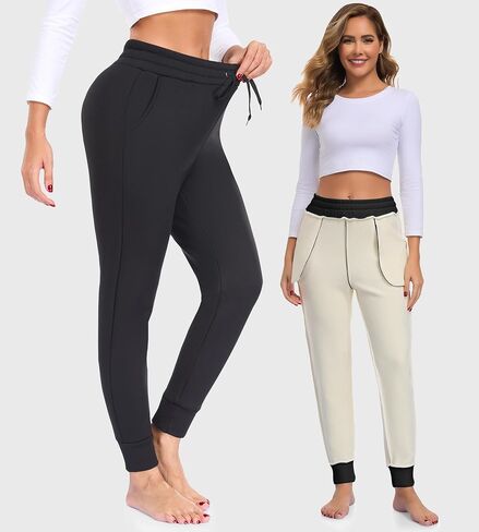 Fullsoft سميكة الصوف مبطن سروال رياضي للنساء والركض الرياضي الدافئ الحراري مع سراويل صالة الجيوب لتشغيل الشتاء in Kuwait