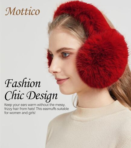 Winter Ear muffs for Women Girls, Fluffy Ear Warmer with Thick Faux Ear Covers, Foldable for Convenience! in Saudi Arabia