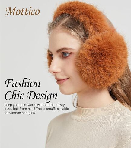 Winter Ear muffs for Women Girls, Fluffy Ear Warmer with Thick Faux Ear Covers, Foldable for Convenience! in Saudi Arabia