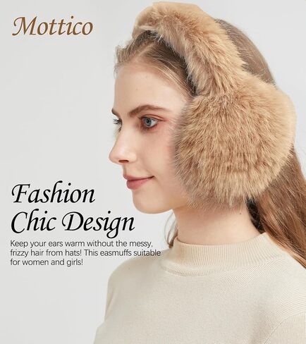 Winter Ear muffs for Women Girls, Fluffy Ear Warmer with Thick Faux Ear Covers, Foldable for Convenience! in Saudi Arabia