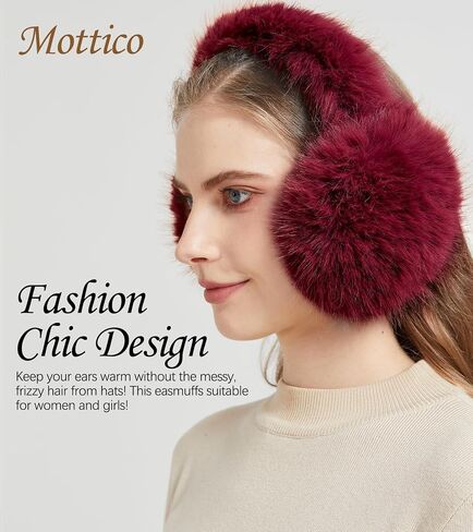 Winter Ear muffs for Women Girls, Fluffy Ear Warmer with Thick Faux Ear Covers, Foldable for Convenience! in Saudi Arabia