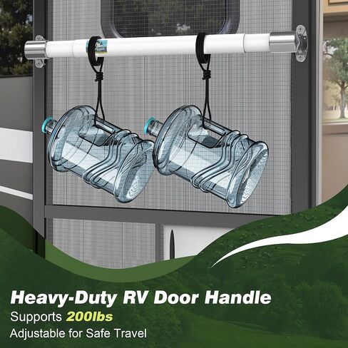 مقبض باب الشاشة RV مقبض متقاطع قابل للتعديل من 21.7 "إلى 33" ، شريط مقبض الباب الأبيض RV يناسب معظم مقابض RV من الألومنيوم متينة ومتطورة وآمنة وآمنة in Saudi Arabia