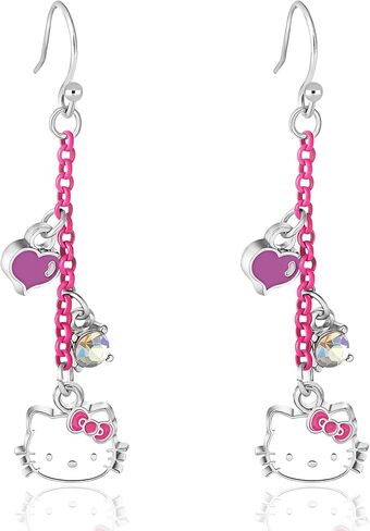 Hello Kitty Sanrio My Melody Womens Hoop Earrings - Silver Plated My Melody Earrings Officially Licensed in Saudi Arabia