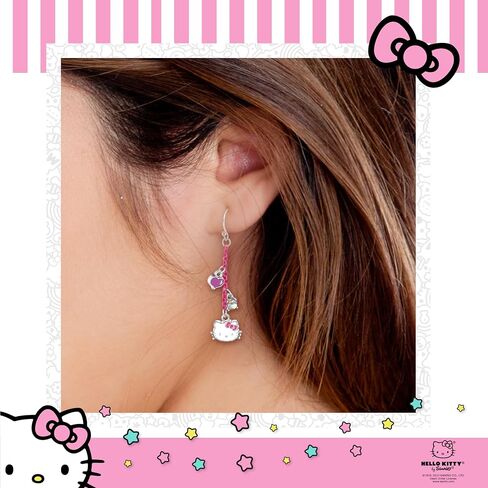 Hello Kitty Sanrio My Melody Womens Hoop Earrings - Silver Plated My Melody Earrings Officially Licensed in Saudi Arabia