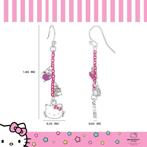 Hello Kitty Sanrio My Melody Womens Hoop Earrings - Silver Plated My Melody Earrings Officially Licensed in Saudi Arabia