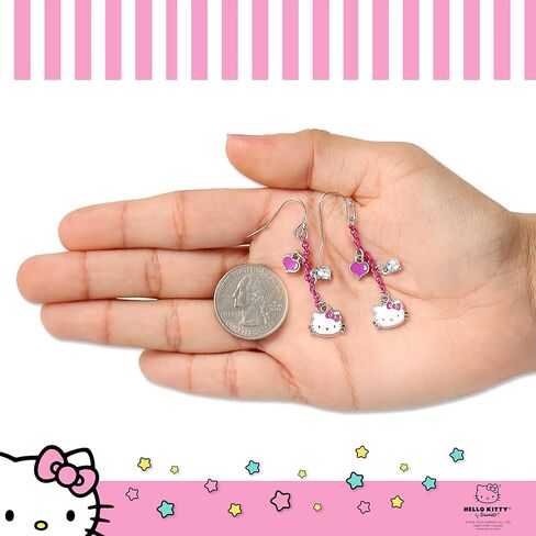 Hello Kitty Sanrio My Melody Womens Hoop Earrings - Silver Plated My Melody Earrings Officially Licensed in Saudi Arabia
