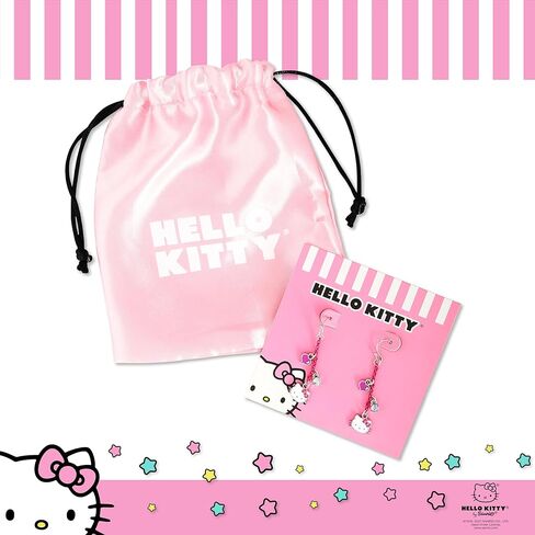 Hello Kitty Sanrio My Melody Womens Hoop Earrings - Silver Plated My Melody Earrings Officially Licensed in Saudi Arabia