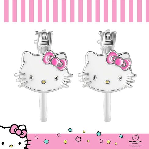 Hello Kitty Sanrio My Melody Womens Hoop Earrings - Silver Plated My Melody Earrings Officially Licensed in Saudi Arabia