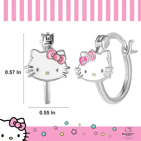 Hello Kitty Sanrio My Melody Womens Hoop Earrings - Silver Plated My Melody Earrings Officially Licensed in Saudi Arabia
