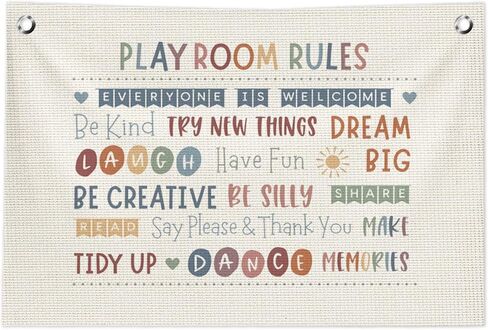 Playroom Wall Decor, This Room Was Made for Playin Trendy Preppy Playroom Hanging Canvas Banner Flag Wall Art Decor for Boys Girls Nursery Kids Room Bedroom Playroom, 20x30 in in Kuwait