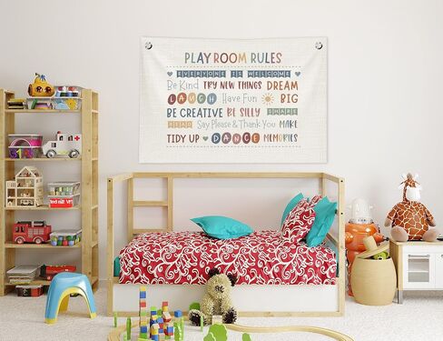 Playroom Wall Decor, This Room Was Made for Playin Trendy Preppy Playroom Hanging Canvas Banner Flag Wall Art Decor for Boys Girls Nursery Kids Room Bedroom Playroom, 20x30 in in Kuwait