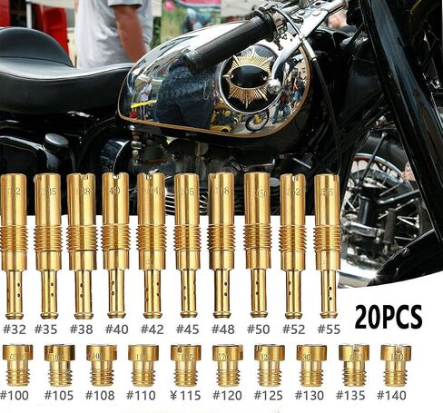 20PCS Carburetor Main Jet Kit لـ PWK Keihin Oko CVK PWM Type ، 10 PCS Main Jet 100-140،10 PCS in Kuwait