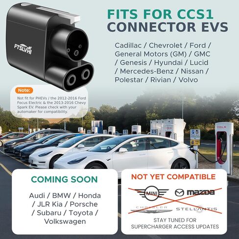 محول NACS TO CCS ، شحان Tesla Superchor to CCS1 Electric Oper NACS DC ، 500A 1000V ، متوافق مع محطات الشحن السريع V3/V4 DC لفورد EVS ، GM ، Nissan ، Rivian in Kuwait