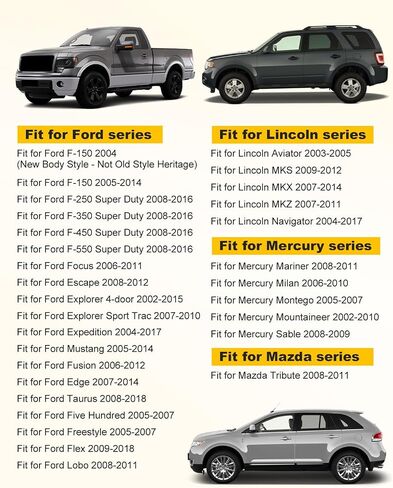 اسطوانة قفل مفتاح الإشعال مع مفاتيح رقائق مستجيب 2PC من فورد F150 F250 F350 Escape Focus Lincoln Mustang Mercury Mazda ، استبدال 924-717 4L3Z11582BB in Kuwait