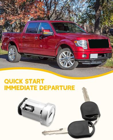 اسطوانة قفل مفتاح الإشعال مع مفاتيح رقائق مستجيب 2PC من فورد F150 F250 F350 Escape Focus Lincoln Mustang Mercury Mazda ، استبدال 924-717 4L3Z11582BB in Kuwait