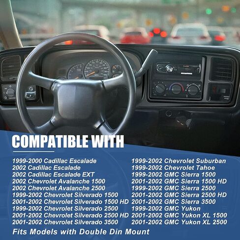 Auto Dynasty Gauge Cluster Instrument Panel Bezel Trim Compatible with Chevy Silverado Avalanche GMC Sierra Yukon 99-02, Textured Black in Saudi Arabia