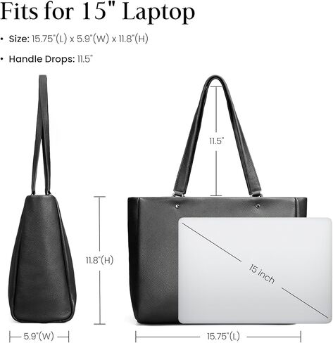 befen Genuine Leather Work Laptop Tote Bag for Women Ladies Totes Shoulder Purses Satchel Handbag with 15.6" Compartment in Saudi Arabia