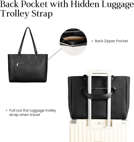 befen Genuine Leather Work Laptop Tote Bag for Women Ladies Totes Shoulder Purses Satchel Handbag with 15.6" Compartment in Saudi Arabia