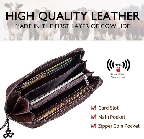 Genuine Leather Vintage Bag & Wallet Set for Women - Cowhide Crossbody Purse with RFID Blocking Wallet, Flower Embossed Retro Gift Combo in Saudi Arabia