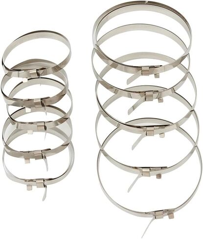 10pcs لمجموعة CV Boot Clamp Kit ، الفولاذ المقاوم للصدأ قابل للتعديل لمجموعة أدوات مشبك محور CV Boot Clamp (5pcs صغيرة 10 بوصات*6 مم+ 5pcs كبيرة 19 بوصة*6 مم) in Kuwait