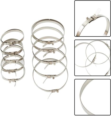 10pcs لمجموعة CV Boot Clamp Kit ، الفولاذ المقاوم للصدأ قابل للتعديل لمجموعة أدوات مشبك محور CV Boot Clamp (5pcs صغيرة 10 بوصات*6 مم+ 5pcs كبيرة 19 بوصة*6 مم) in Kuwait
