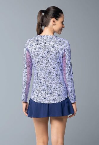 IBKUL Athleisure Wear Sun Protective UPF 50+ Icefil Cooling Diana Print Long Sleeve Crew Neck - 12930 in Saudi Arabia