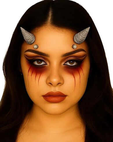 Libima Halloween Demon Horns Prosthetic Halloween Costume Latex Demon Costume Accessories Latex Prosthetic with Spirit Gum in Saudi Arabia