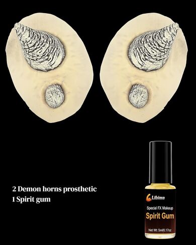 Libima Halloween Demon Horns Prosthetic Halloween Costume Latex Demon Costume Accessories Latex Prosthetic with Spirit Gum in Saudi Arabia