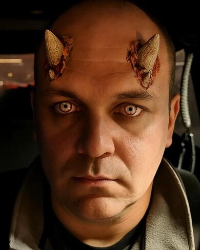 Libima Halloween Demon Horns Prosthetic Halloween Costume Latex Demon Costume Accessories Latex Prosthetic with Spirit Gum in Saudi Arabia