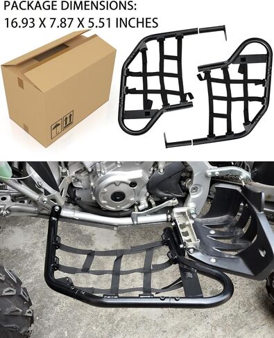 SAUTVS Side Step Nerf Bars Rock Sliders for Yamaha Raptor 700 700R 2006-2025, Combined Foot Guard Pegs with Black Webbing Nets, Protective Off-Road Accessories in Saudi Arabia