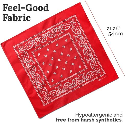 ZENO 100% Cotton & Natural Fibers Bandana Scarf - Soft, Durable, Machine Washable – Unisex for Men & Women in Saudi Arabia