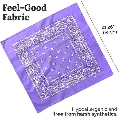 ZENO 100% Cotton & Natural Fibers Bandana Scarf - Soft, Durable, Machine Washable – Unisex for Men & Women in Saudi Arabia
