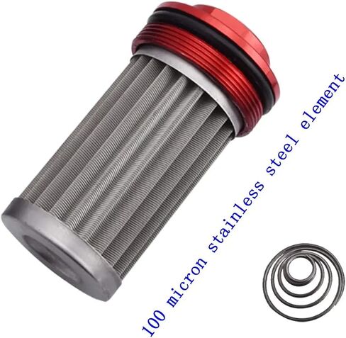 6AN Inline Fuel Filter Kit with Bulkhead Adapters, Push Lock Fittings and Fuel Filter Mounting Bracket for 3/8 Fuel Line Hose, Great for Gasoline, E85 Ethanol Fuel and Diesel in Kuwait