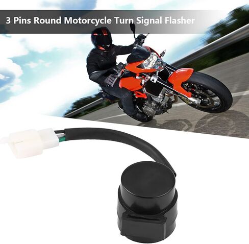 Ejoyous Turn Flasher, 3 Pins Round Turn Flasher Relay Blinker for GY6 Motorcycles Scooters Moped ATV in Saudi Arabia