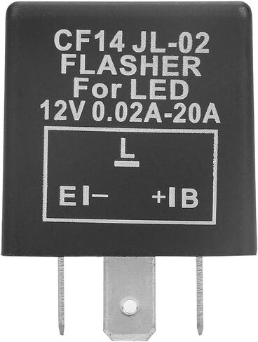 تتابع Flasher ، CF14 JL-02 3-Pin 12V LED Flash Relay 0.02A-20A لإصلاح الإشارة المفرطة في الإصلاح الفلاش-مقاوم للماء ، مقاوم للغبار ، حياة طويلة (أسود) in Kuwait